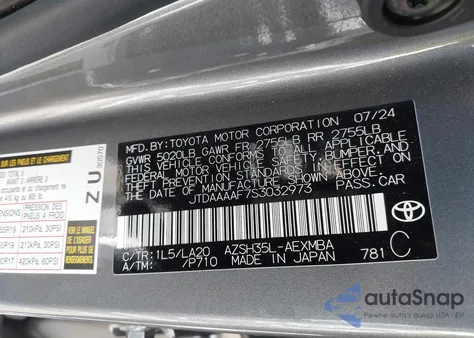 2025 Toyota Crown Xle из США, поврежденный, VIN JTDAAAAF7S3032973